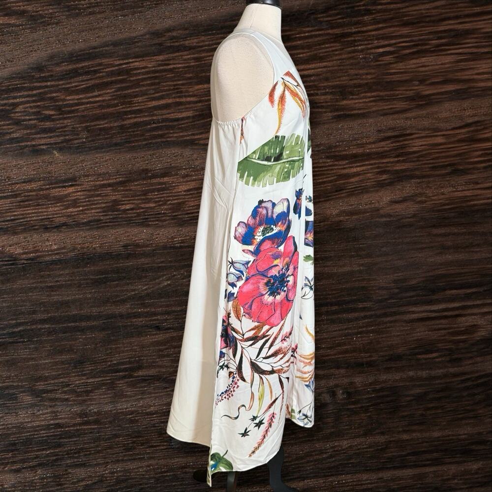 Rachel Rachel Roy Tropical Print Maxi Dress Sz L Womens Criss Cross Back Sexy - Picture 3 of 9